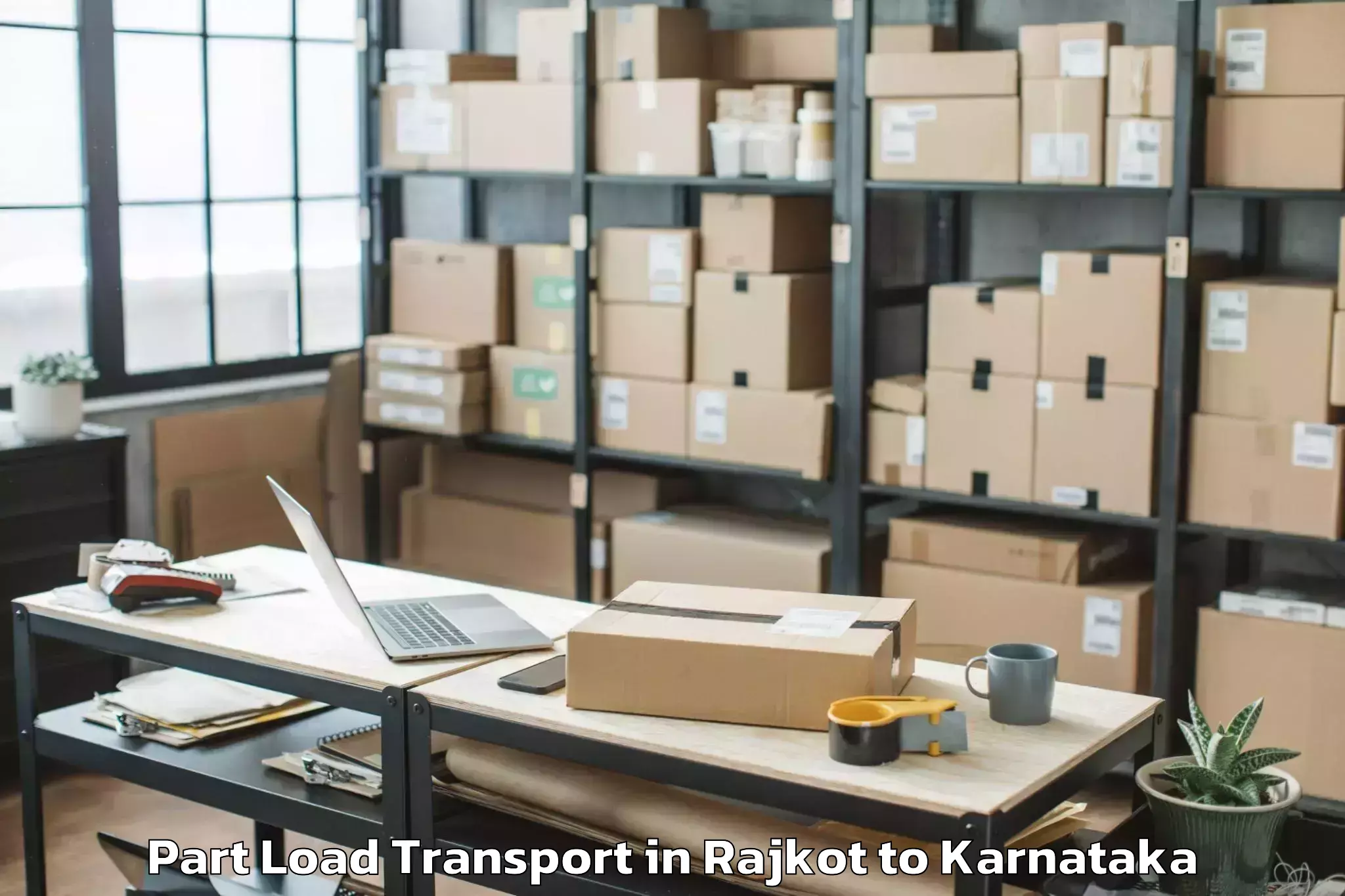 Top Rajkot to Holesirigere Part Load Transport Available